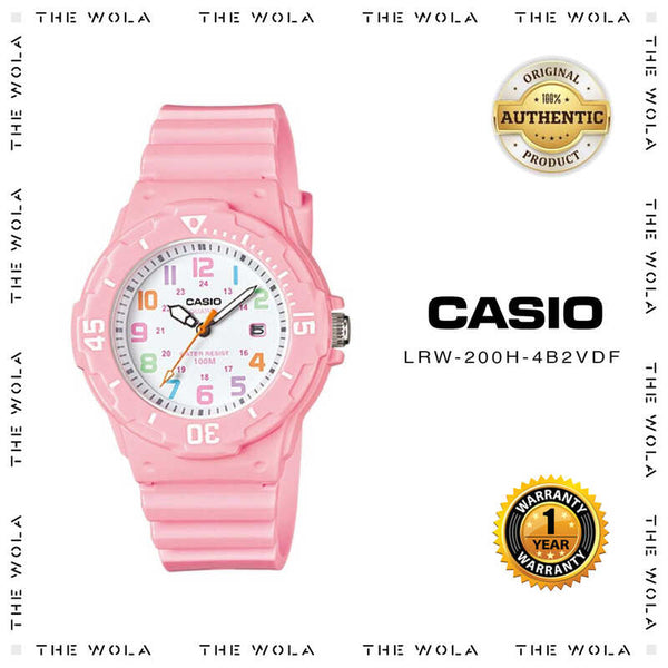 Casio LRW-200H-4B2V Women Analog Watch with Pink Resin Band