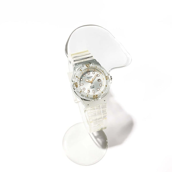 Casio Women Analog Watch LRW-200HS-7EV Clear Resin Strap
