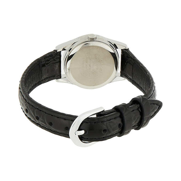 Casio Women Analog Watch LTP-1094E-7BR Black Leather Strap