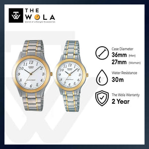 Casio Couple Analog Watch MTP/LTP-1128G-7B Silver Stainless Steel Strap