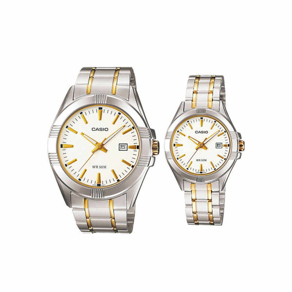 Casio Couple Analog Watch MTP/LTP-1308SG-7A Gold Stainless Steel Strap