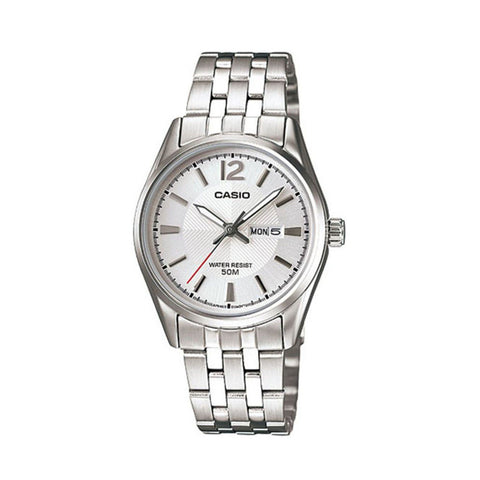 Casio Women's Analog Watch LTP-1335D-7A Silver Stainless Steel Band Watch for ladies