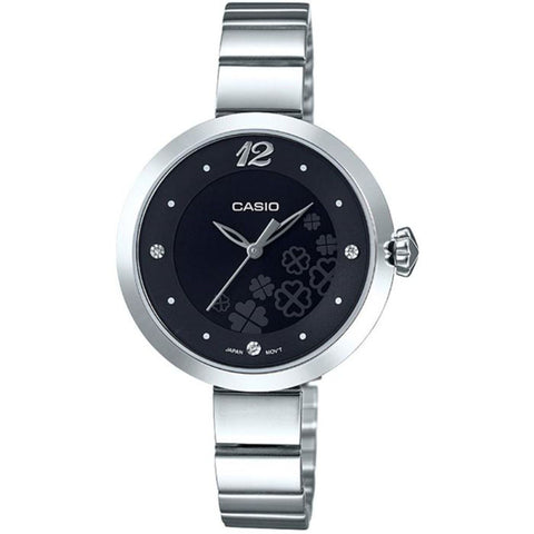 Casio LTP-E154D-1A Women Analog Watch with Silver Stainless Steel Band