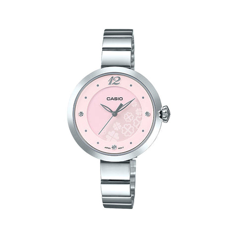 Casio LTP-E154D-4A Women Analog Watch with Silver Stainless Steel Band