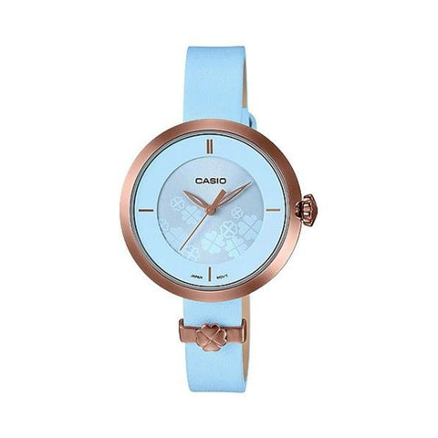 Casio LTP-E154RL-2A Women Analog Watch with Blue Leather Band
