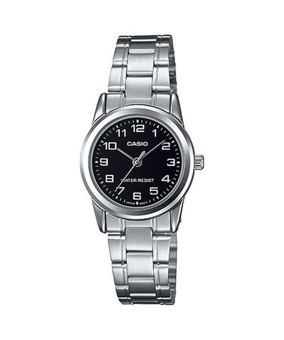 Casio LTP-V001D-1B Women Analog Watch with Silver Stainless Steel Band