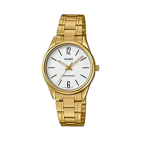 Casio Women Analog Watch LTP-V005G-7B Gold Stainless Steel Strap