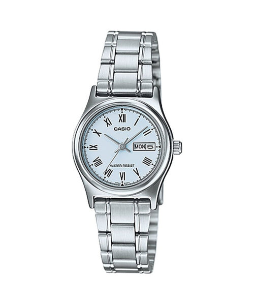 Casio LTP-V006D-2B Women Analog Watch Silver Stainless Steel Strap