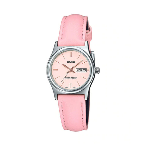 Casio LTP-V006L-4B Women's Analog Watch with Pink Leather Band