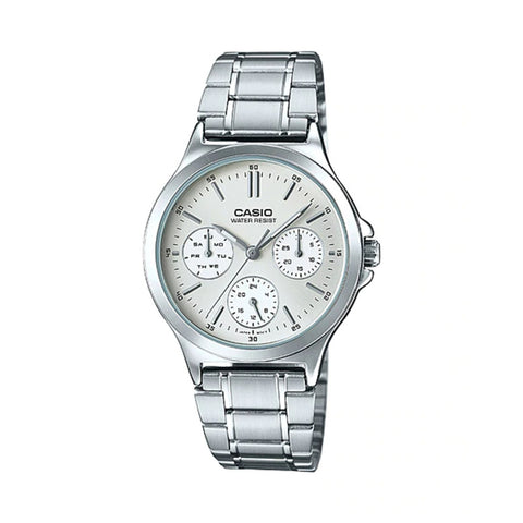 Casio LTP-V300D-7A Women Analog Watch with Silver Stainless Steel Band