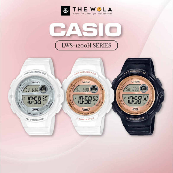 Casio Women's Digital Watch LWS-1200H-1A Black Resin Strap Women Sport Watch