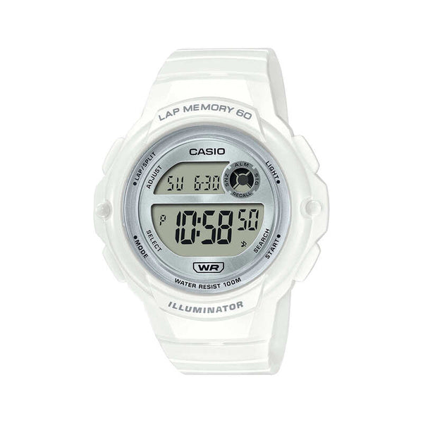 Casio Women's Digital Watch LWS-1200H-7A1 White Resin Strap Women Sport Watch