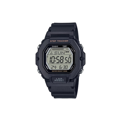 Casio LWS-2200H-1AV Women's Digital Watch with Step Tracker and Black Resin Band
