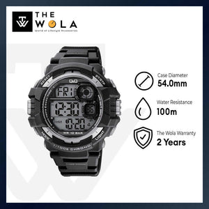 Q&Q Watch by Citizen M143J002Y Men Digital Watch with Black Resin Strap