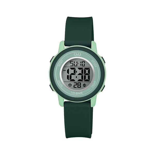 Q&Q Watch by Citizen M208J003Y Kids Digital Watch with Green Rubber Strap
