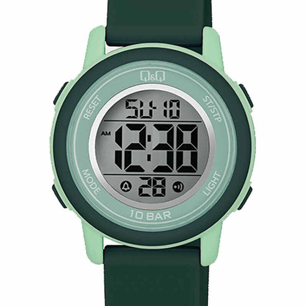 Q&Q Watch by Citizen M208J003Y Kids Digital Watch with Green Rubber Strap