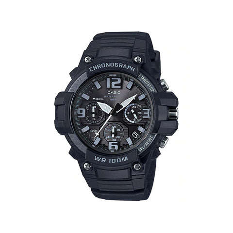 Casio Men Chronograph Watch MCW-100H-1A3V Black Resin Strap