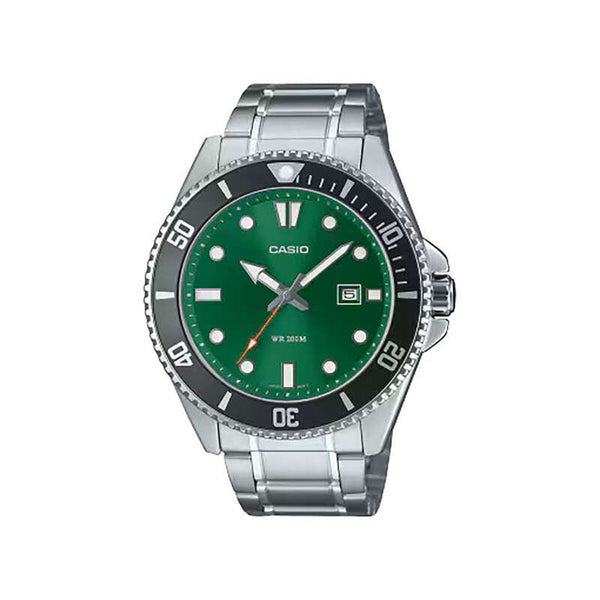 Casio MDV-107D-3A2 Men Analog Watch Silver Stainless Steel Strap