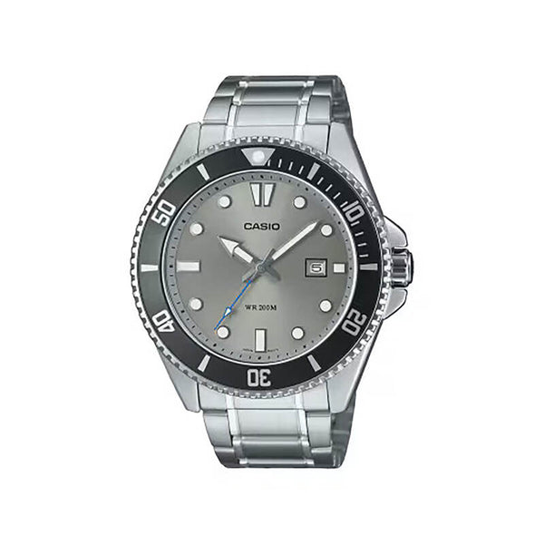 Casio MDV-107D-8A Men Analog Watch Silver Stainless Steel Strap