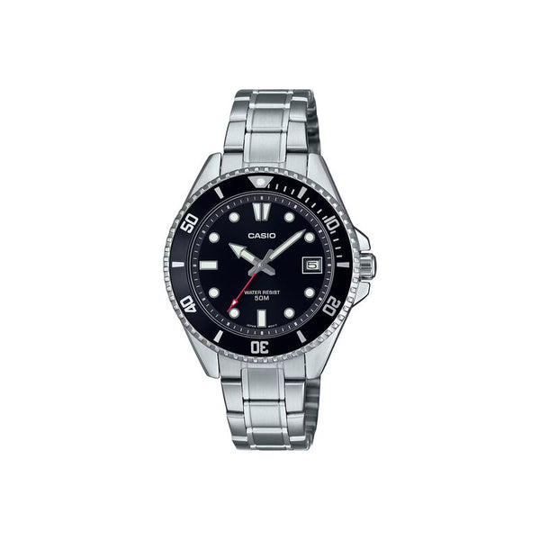 Casio Men's Analog Watch MDV-10D-1A1VDF Silver Stainless Steel Strap