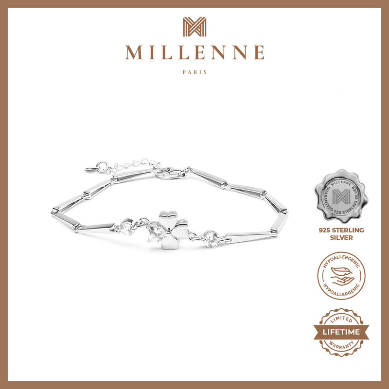 MILLENNE Millennia 2000 Lucky Charms Cubic Zirconia Rhodium Bracelet with 925 Sterling Silver