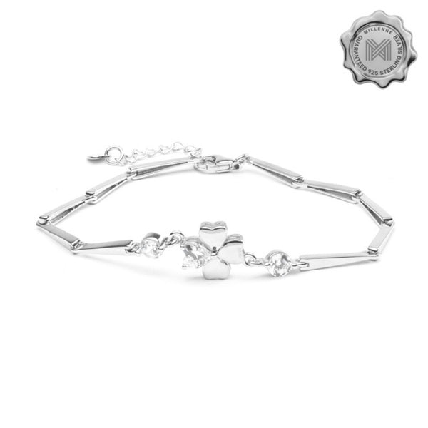 MILLENNE Millennia 2000 Lucky Charms Cubic Zirconia Rhodium Bracelet with 925 Sterling Silver