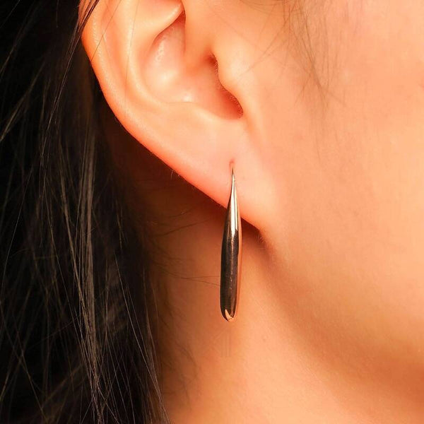 MILLENNE Minimal Eggplant Rose Gold Threader Earrings with 925 Sterling Silver