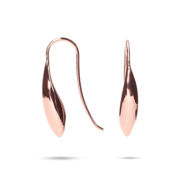 MILLENNE Minimal Long Thread Bud Rose Gold Threader Earrings with 925 Sterling Silver
