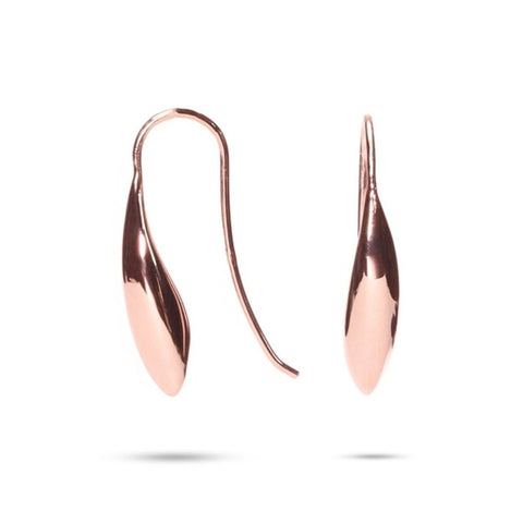 MILLENNE Minimal Long Thread Bud Rose Gold Threader Earrings with 925 Sterling Silver