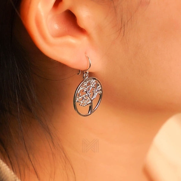 MILLENNE Millennia 2000 Scattered Tree of Life Dangle Rose Gold Hook Earrings with 925 Sterling Silver