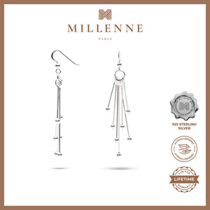 MILLENNE Millennia 2000 Ball Hook Silver Dangle Earrings with 925 Sterling Silver