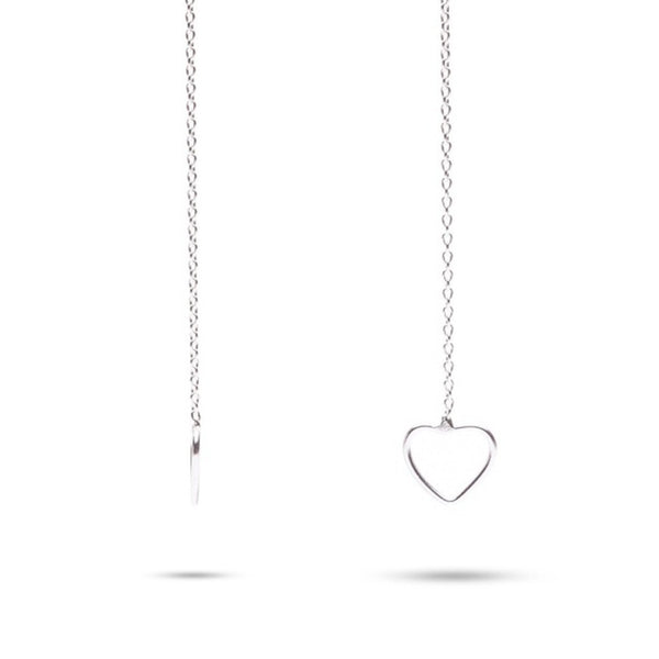 MILLENNE Millennia 2000 Heart Silver Threader Earrings with 925 Sterling Silver