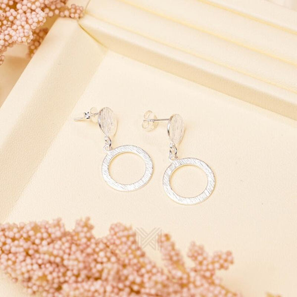 MILLENNE Minimal Matt Circle Silver Stud Earrings with 925 Sterling Silver