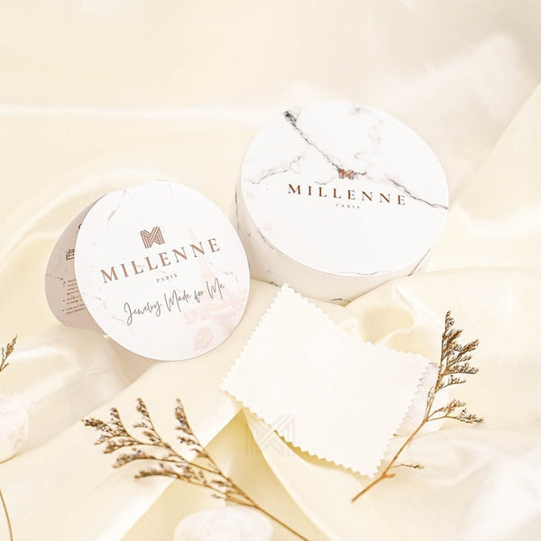 MILLENNE Made For The Night Centre of the Universe Cubic Zirconia Rose Gold Necklace with 925 Sterling Silver