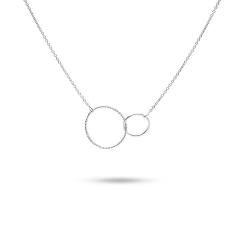 MILLENNE Minimal Double Karma Silver Necklace with 925 Sterling Silver