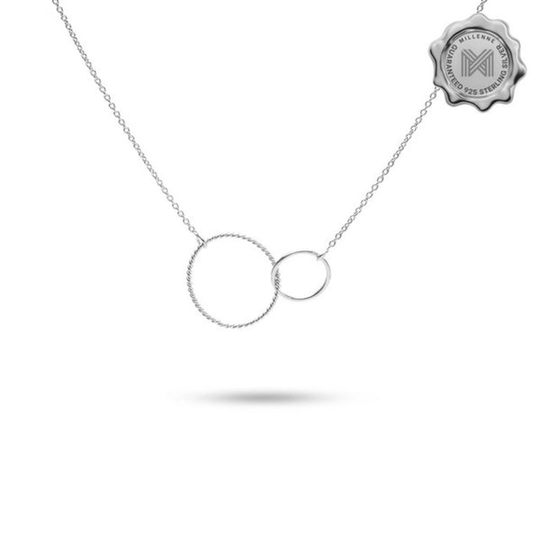 MILLENNE Minimal Double Karma Silver Necklace with 925 Sterling Silver