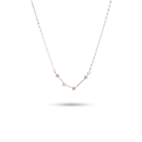 MILLENNE Match The Stars Aquarius Constellation Rose Gold Necklace with 925 Sterling Silver