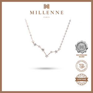 MILLENNE Match The Stars Pisces Constellation Rose Gold Necklace with 925 Sterling Silver