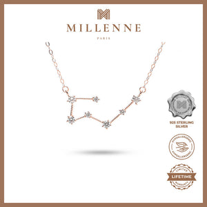 MILLENNE Match The Stars Taurus Constellation Rose Gold Necklace with 925 Sterling Silver
