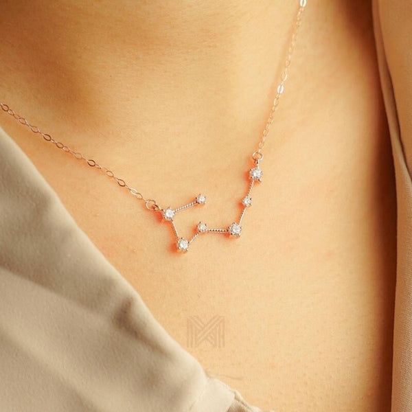 MILLENNE Match The Stars Taurus Constellation Rose Gold Necklace with 925 Sterling Silver