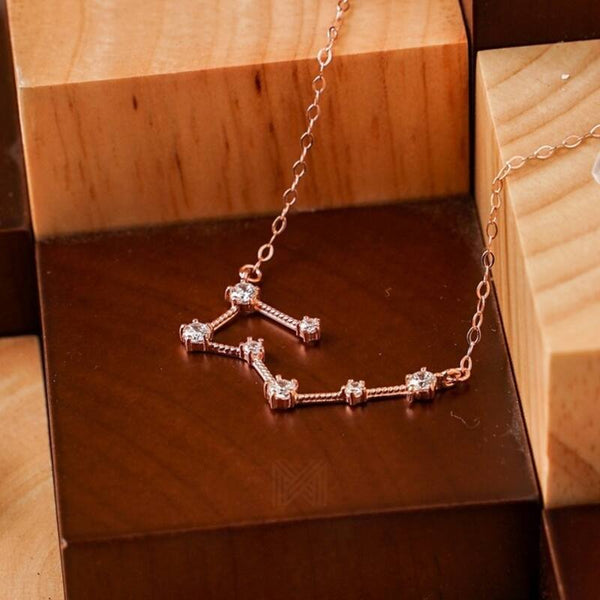 MILLENNE Match The Stars Taurus Constellation Rose Gold Necklace with 925 Sterling Silver
