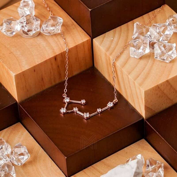 MILLENNE Match The Stars Taurus Constellation Rose Gold Necklace with 925 Sterling Silver