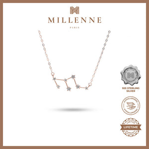 MILLENNE Match The Stars Leo Constellation Rose Gold Necklace with 925 Sterling Silver