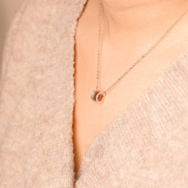 MILLENNE Made For The Night The Perfect Duo Cubic Zirconia Silver Necklace with 925 Sterling Silver
