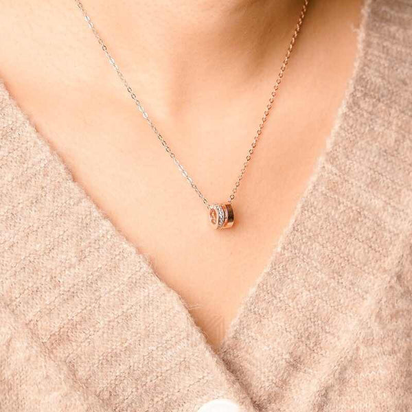 MILLENNE Made For The Night The Perfect Duo Cubic Zirconia Silver Necklace with 925 Sterling Silver