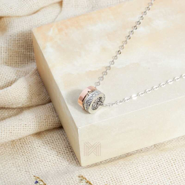 MILLENNE Made For The Night The Perfect Duo Cubic Zirconia Silver Necklace with 925 Sterling Silver