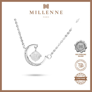 MILLENNE Millennia 2000 Sailor Moon Cubic Zirconia White Gold Necklace with 925 Sterling Silver