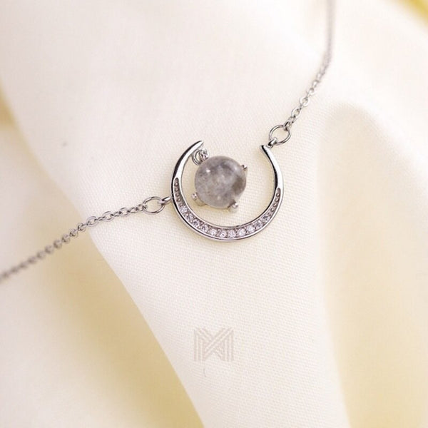 MILLENNE Millennia 2000 Sailor Moon Cubic Zirconia White Gold Necklace with 925 Sterling Silver