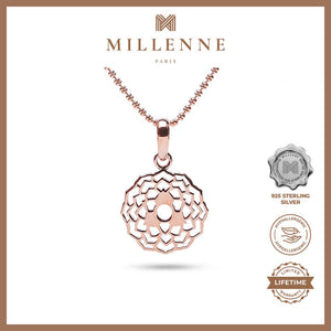 MILLENNE Millennia 2000 Flower Blossoms Rose Gold Pendant with 925 Sterling Silver