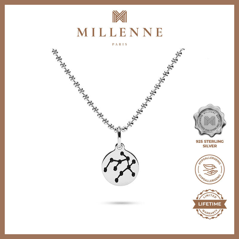 MILLENNE Match The Stars Gemini Celestial Constellation Silver Pendant with 925 Sterling Silver